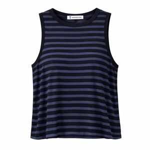 T by Alexander Wang Striped Rayon Linen Tank